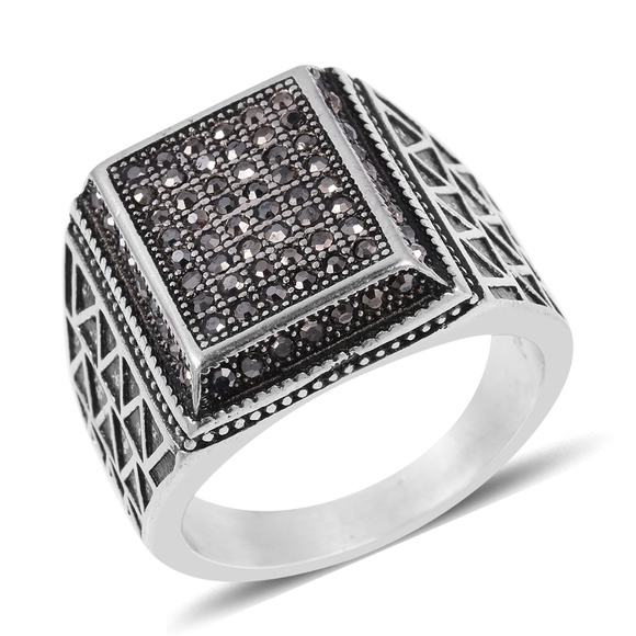 Other - Grey Austrian Crystal Black Oxidized Stainless/S